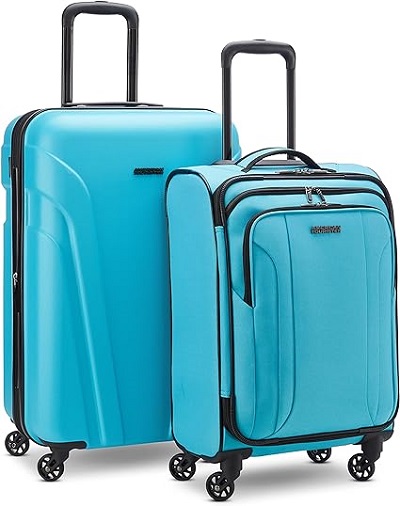 5. American Tourister Troupe Soft and Hard-Shell Affordable Luggage Set